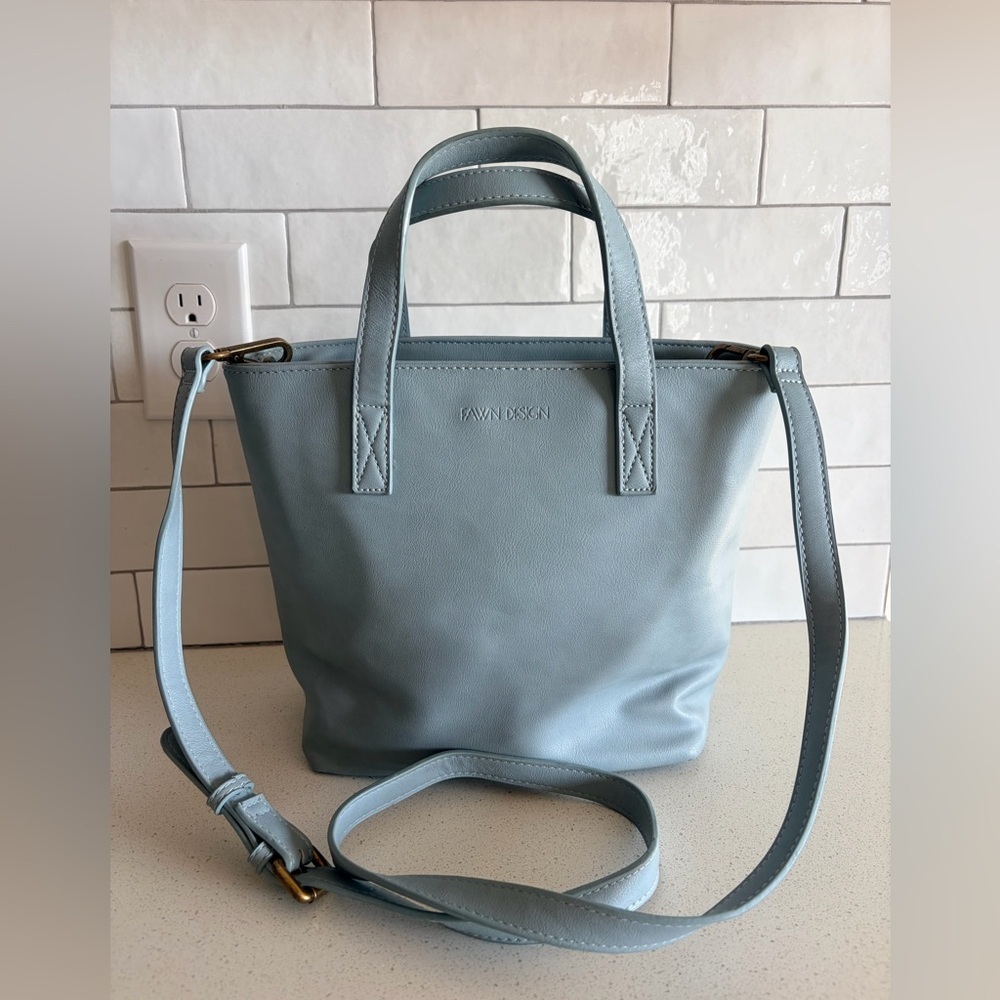 Fawn Design | The Mini Tote Crossbody Bag Dusty Blue Wildflower Collection